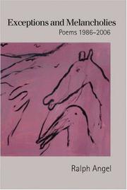 Cover of Exceptions And Melancholies by Ralph Angel