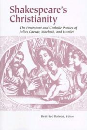 Cover of Shakespeare's Christianity by Beatrice Batson