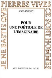 Front cover of Pour une poétique de l'imaginaire by Jean Burgos