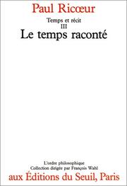 Front cover of Temps et récit by Paul Ricœur