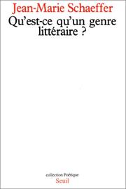 Cover of Qu'est-ce qu'un genre littéraire? by Jean-Marie Schaeffer