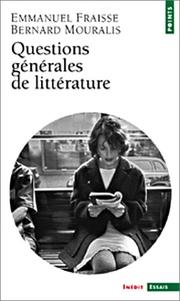 Front cover of Questions générales de littérature by Emmanuel Fraisse