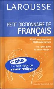 Cover of Larousse Petit Dictionnaire Francais by Unknown