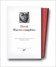 Cover of Œuvres complètes by Blaise Pascal
