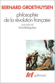 Cover of Philosophie de la Révolution française by Bernhard Groethuysen