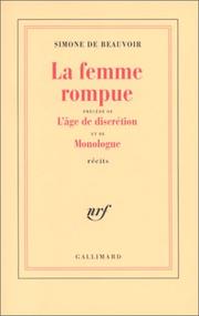 Front cover of Femme Rompue  Monologue ­ L'Age de Discretion by Simone de Beauvoir
