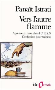Cover of Vers l'autre flamme by Panait Istrati