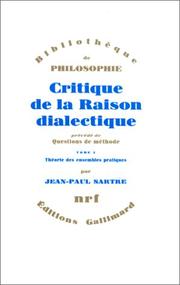 Front cover of Critique de la raison dialectique by Jean-Paul Sartre