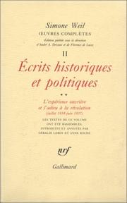 Cover of Œuvres complètes by Simone Weil