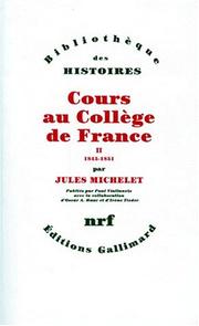 Front cover of Cours au Collège de France 1838-1851 by Jules Michelet
