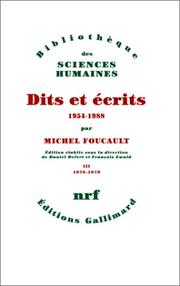 Front cover of Dits et écrits, 1954-1988 by Michel Foucault