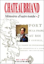 Cover of Mémoires d'outre-tombe by François-René de Chateaubriand