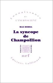 Cover of La syncope de Champollion by Max Dorra