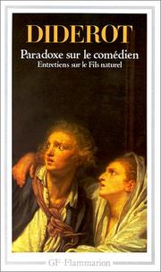 Front cover of Entretiens Sur Le Fils Naturel/Paradoxe Sur Le Comedien by Denis Diderot