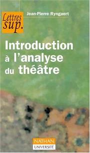 Cover of Introduction à l'analyse du théâtre by Jean-Pierre Ryngaert