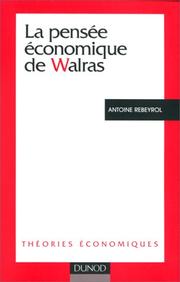 Front cover of La pensée économique de Walras by Antoine Rebeyrol