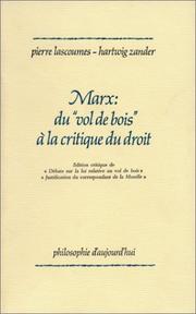 Cover of Marx, du "vol de bois" à la critique du droit by Pierre Lascoumes