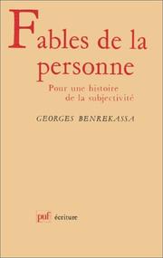 Front cover of Fables de la personne by Georges Benrekassa
