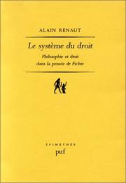 Cover of Le système du droit by Alain Renaut