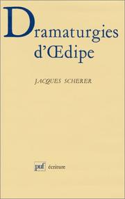 Cover of Dramaturgies d'Œdipe by Jacques Schérer