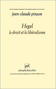 Cover of Hegel by Jean-Claude Pinson