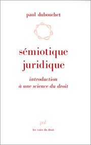 Front cover of Sémiotique juridique by Paul Dubouchet