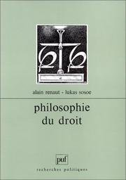 Front cover of Philosophie du droit by Alain Renaut
