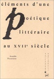 Front cover of Eléments d'une poétique littéraire au XVIIe siècle by Arnaldo Pizzorusso