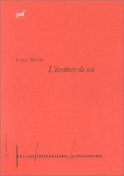 Cover of L'écriture de soi by Marin, Louis