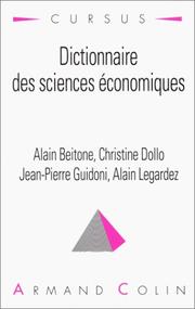 Cover of Dictionnaire des sciences économiques by Alain Beitone