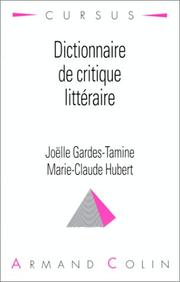 Cover of Dictionnaire de critique littéraire by Joëlle Tamine-Gardes