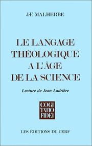 Front cover of Le langage théologique à l'âge de la science by Jean François Malherbe