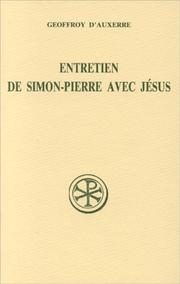 Front cover of Entretien de Simon-Pierre avec Jésus by Geoffrey of Auxerre