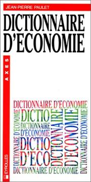 Cover of Dictionnaire d'économie by J.-P Paulet