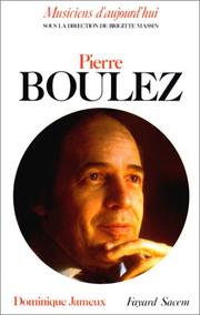 Cover of Pierre Boulez by Dominique Jameux