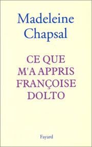 Front cover of Ce que m'a appris Françoise Dolto by Gert Oostindie