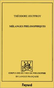 Cover of Mélanges philosophiques by Théodore Simon Jouffroy