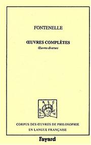 Front cover of Œuvres complètes by Bernard Le Bovier de Fontenelle