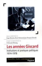 Cover of Les années Giscard by Serge Berstein