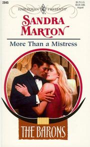 Front cover of More Than A Mistress (The Barons) by Sandra Marton