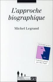 Cover of L' approche biographique by Legrand, Michel
