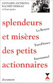 Front cover of Splendeurs et misères des petits actionnaires by Léonard Anthony