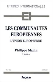 Front cover of Les Communautés européennes by Philippe Manin
