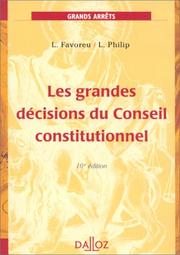 Front cover of Les grandes décisions du Conseil constitutionnel by Louis Favoreu