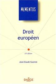 Front cover of Droit européen by Jean-Claude Gautron