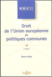 Front cover of Droit de l'Union européenne et politiques communes by Pierre Le Mire