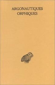 Cover of Les Argonautiques orphiques (Collection Des Universites De France Serie Grecque) (French Edition) by Francis Vian