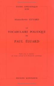 Front cover of Le vocabulaire politique de Paul Éluard by Marie Renée Guyard