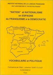Front cover of "Nation" et nationalisme en Espagne du franquisme à la démocratie by Unknown