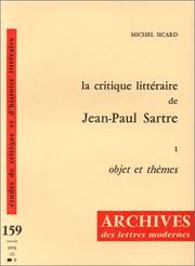 Front cover of La critique littéraire de Jean-Paul Sartre by Michel Sicard